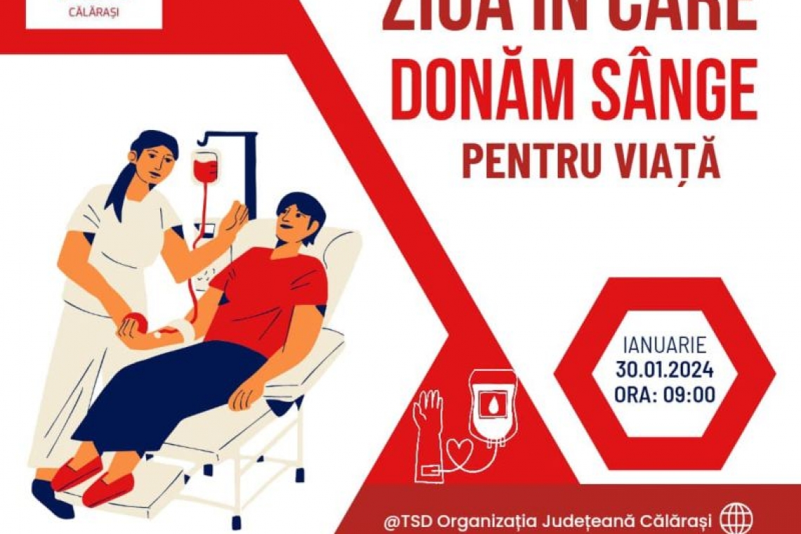 TSD Călărași inițiază o nouă campanie de donare de sânge!