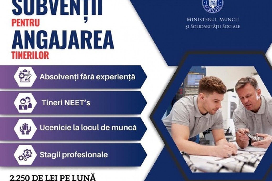Sprijin pentru firmele care angajează tineri