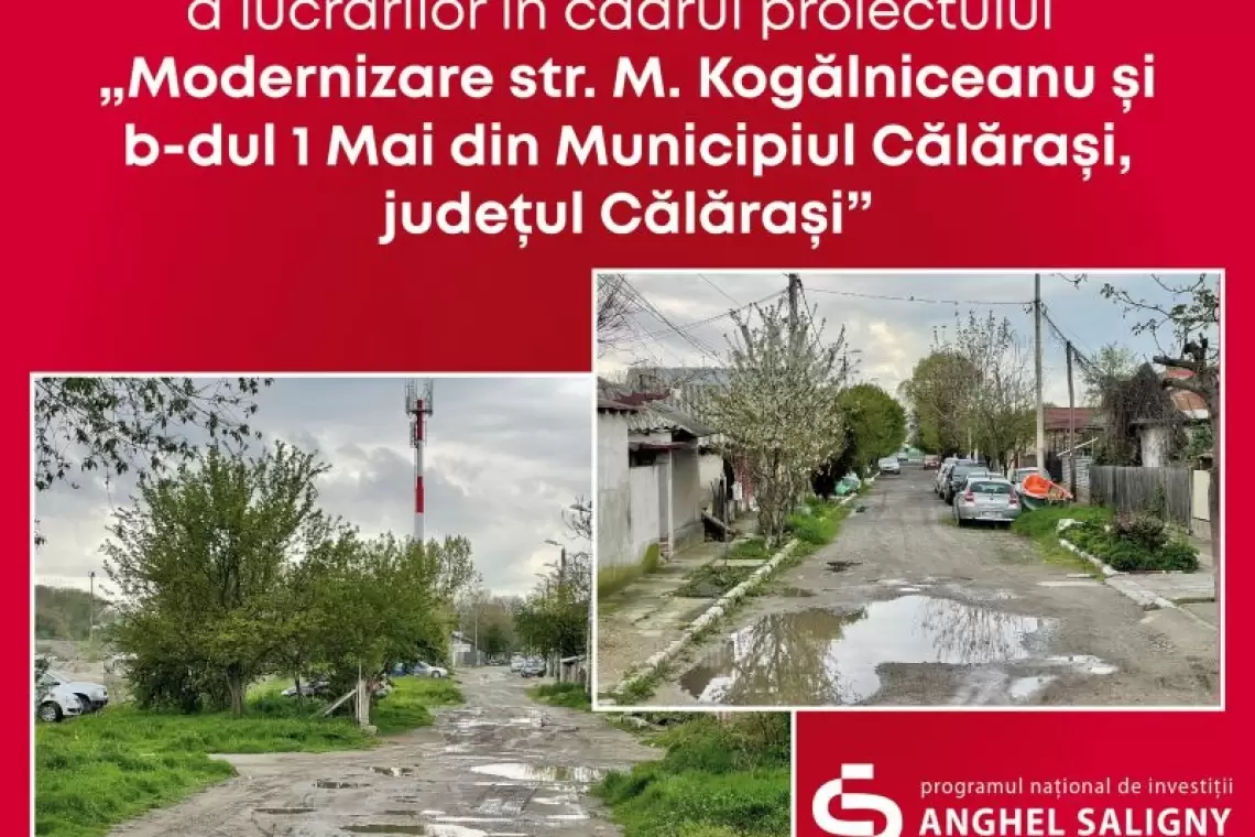 Călărași | A fost semnat Ordinul de începere a lucrărilor pentru modernizarea str. M. Kogălniceanu și B-dului 1 Mai