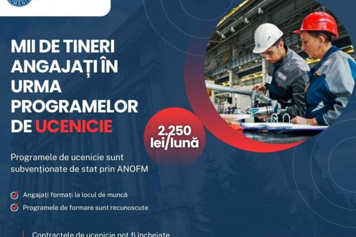 Peste 16 mii de tineri angajați în urma programelor de ucenicie