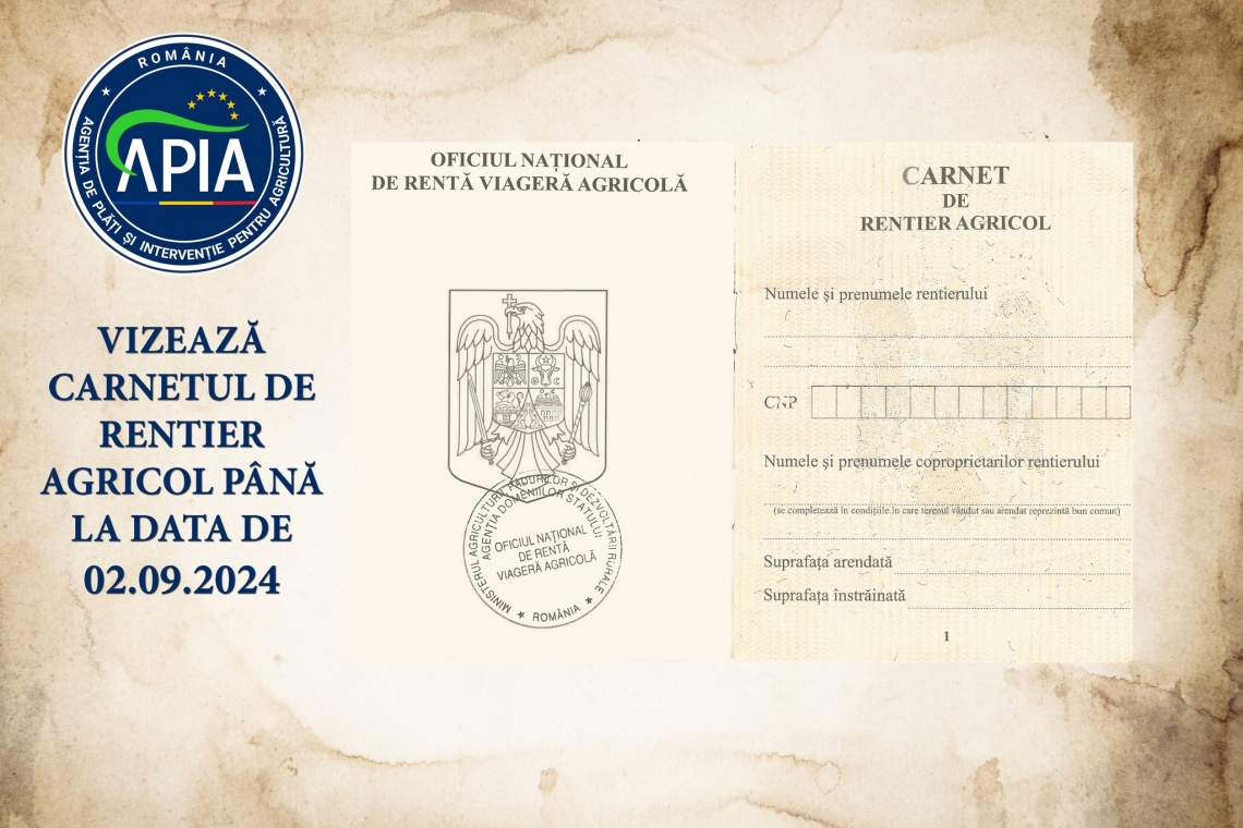 APIA | 2 septembrie 2024 este termenul final de vizare a carnetelor de rentă viageră