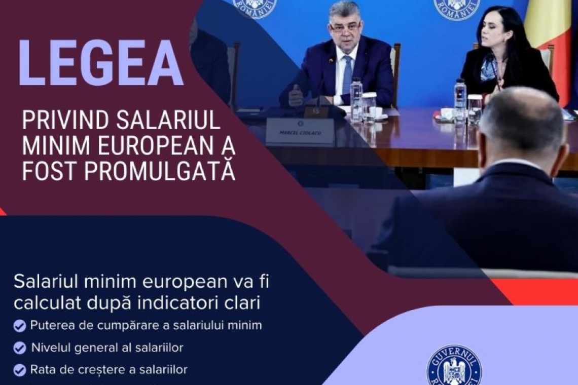 Legea privind salariul minim european a fost promulgată! 