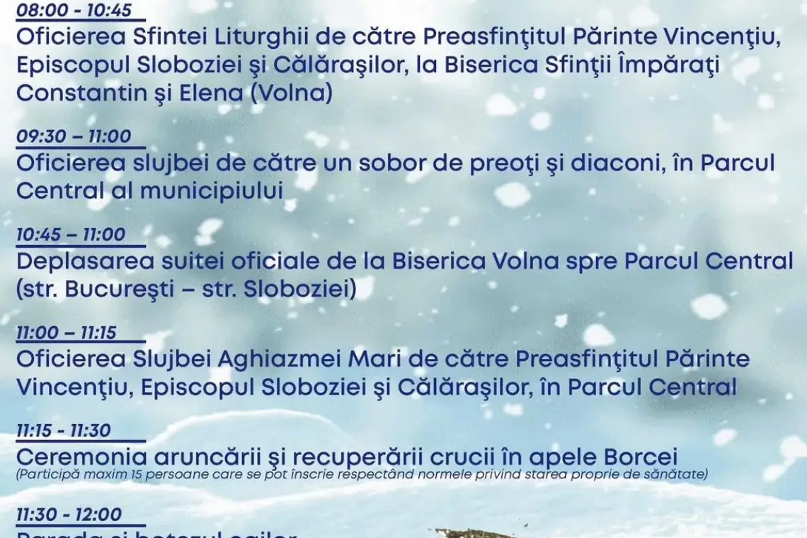 Călărași | Boboteaza 2025. Vezi programul manifestărilor!