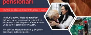 Fondurile pentru bilete de tratament balnear pentru pensionari și asigurați ai sistemului public de pensii, aferente anului 2025, au fost aprobate