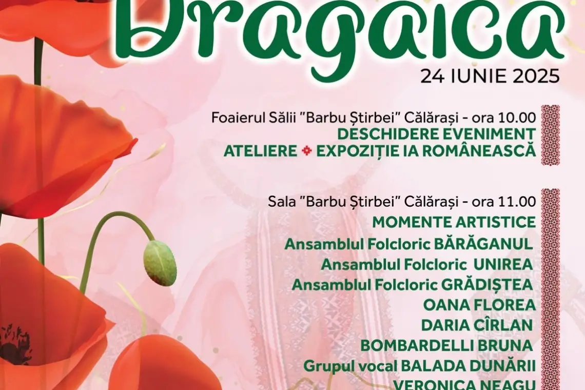 CJCC | „Drăgaica – Ziua Iei”: 24 iunie, ora 10.00, Sala Barbu Știrbei