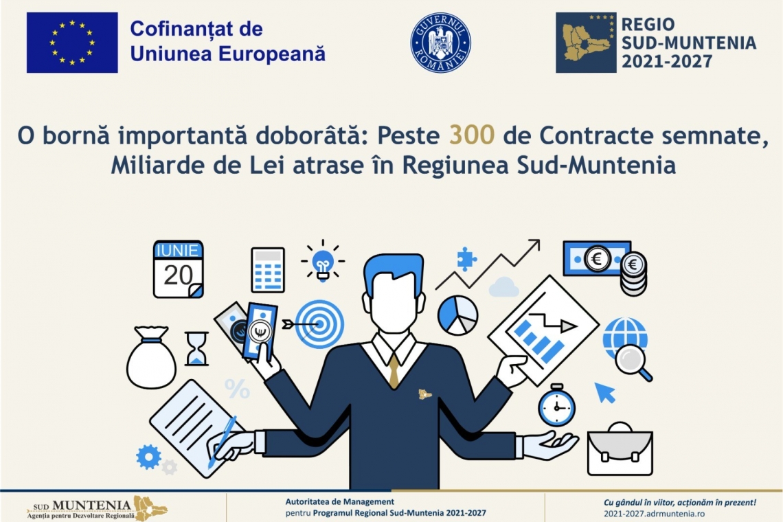 Peste 300 de contracte semnate. Miliarde de lei atrase în Regiunea Sud Muntenia