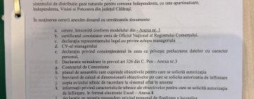 Independența | A fost depusă la ANRE cererea pentru acordarea autorizației de înființare a sistemului de distribuție a gazelor naturale în comună