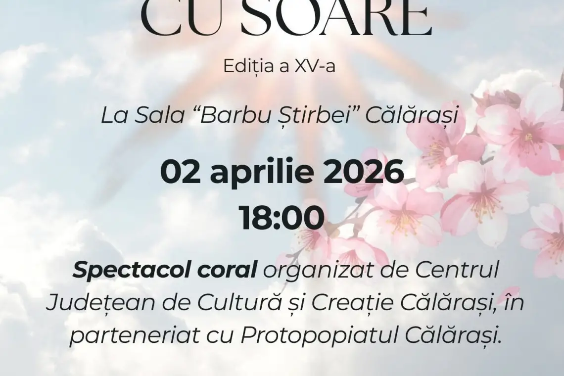 CJ Călărași | „Vin Floriile cu soare”, eveniment dedicat uneia dintre cele mai importante sărbători creștine – Floriile: 2 aprilie, ora 18.00