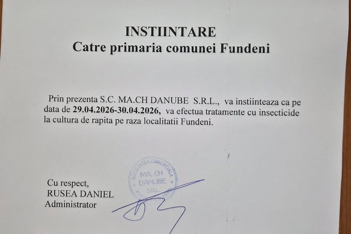 Primăria Fundeni | Anunț important pentru apicultori 