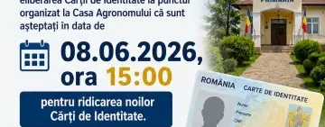 Anunț important pentru locuitorii din Fundeni: Cărțile electronice de identitate se eliberează local pe 8 iunie