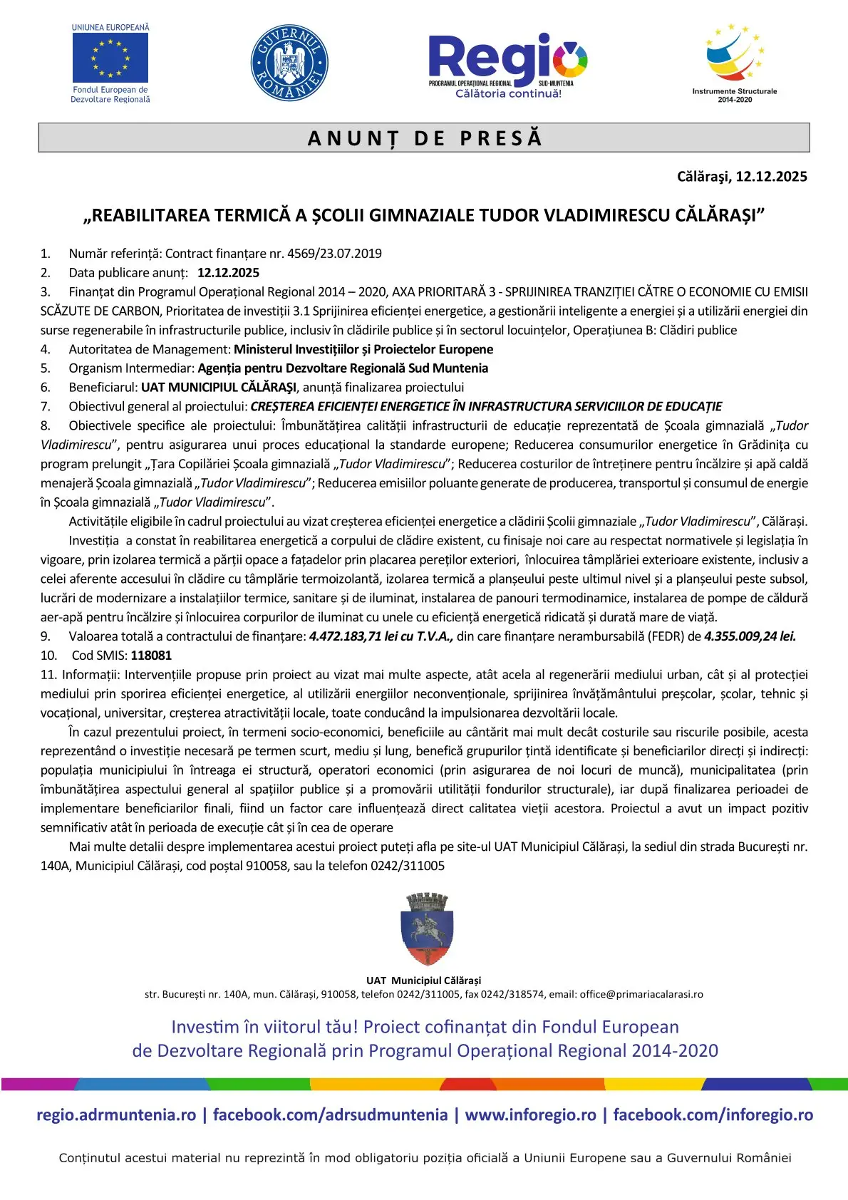 Anunt comunicat presa finalizare proiect1