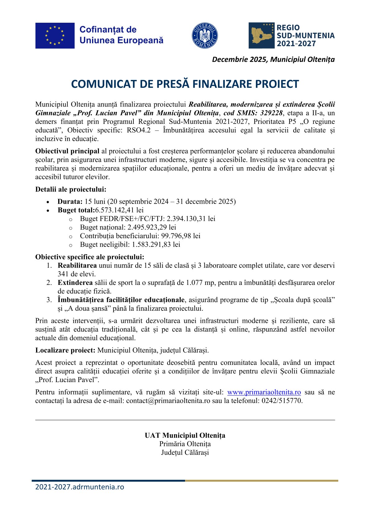 comunicat presa PR SM 2021 2027