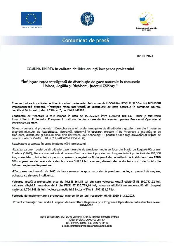 comunicatpresaunirea