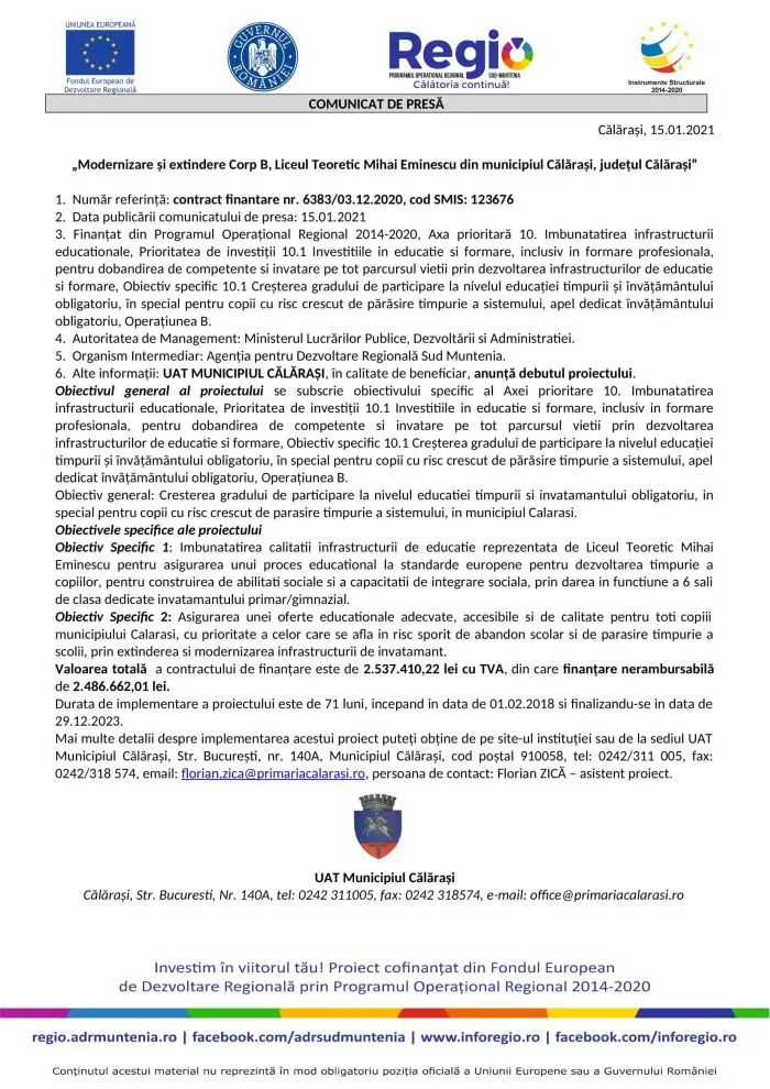 comunicateminescu15ianuarie